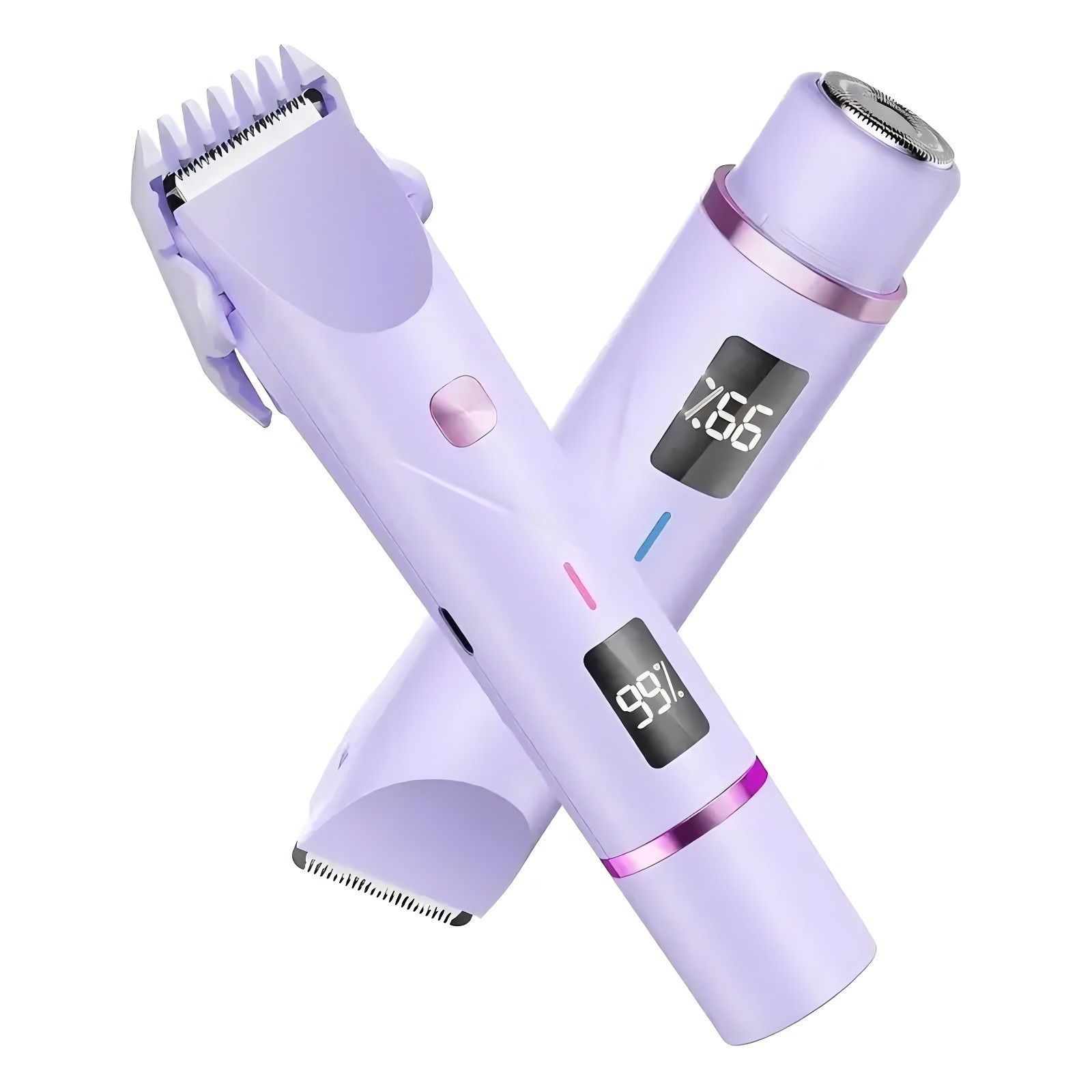 Women's Electric Dual Head Hair Remover – Double Ring Blade for Efficient Hair Removal, Fine Trimming Blade for Detailed Grooming, IPX7 Full Body Waterproof, Safe and Painless(purple) - Image 1