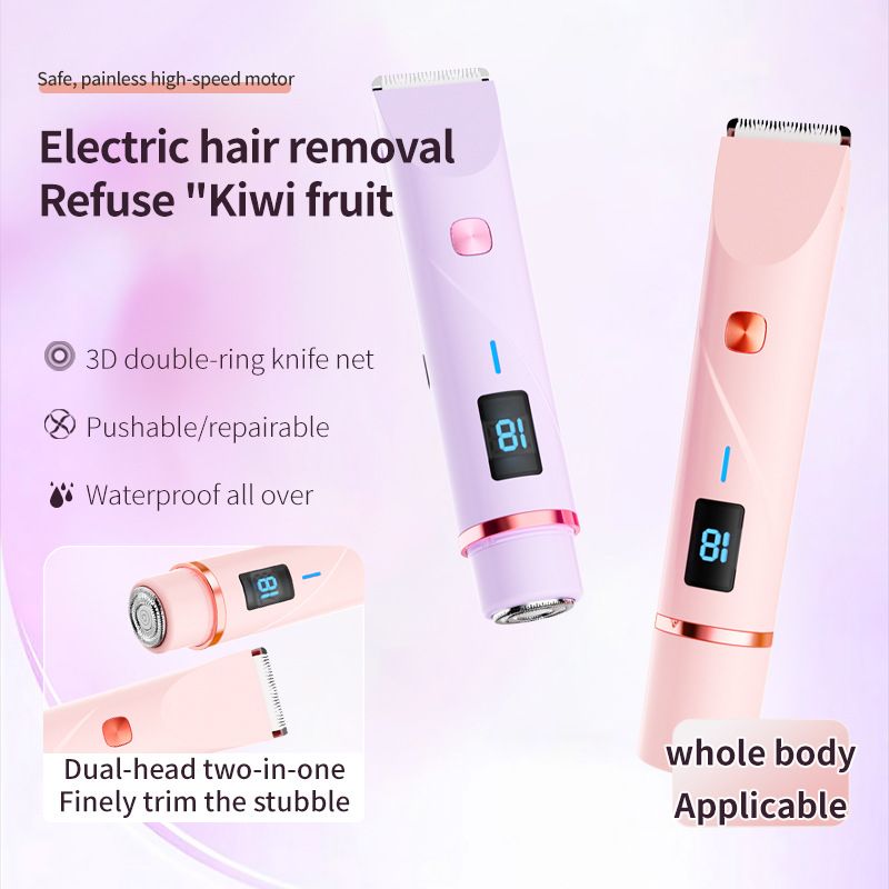 Women's Electric Dual Head Hair Remover – Double Ring Blade for Efficient Hair Removal, Fine Trimming Blade for Detailed Grooming, IPX7 Full Body Waterproof, Safe and Painless(purple) - Image 4