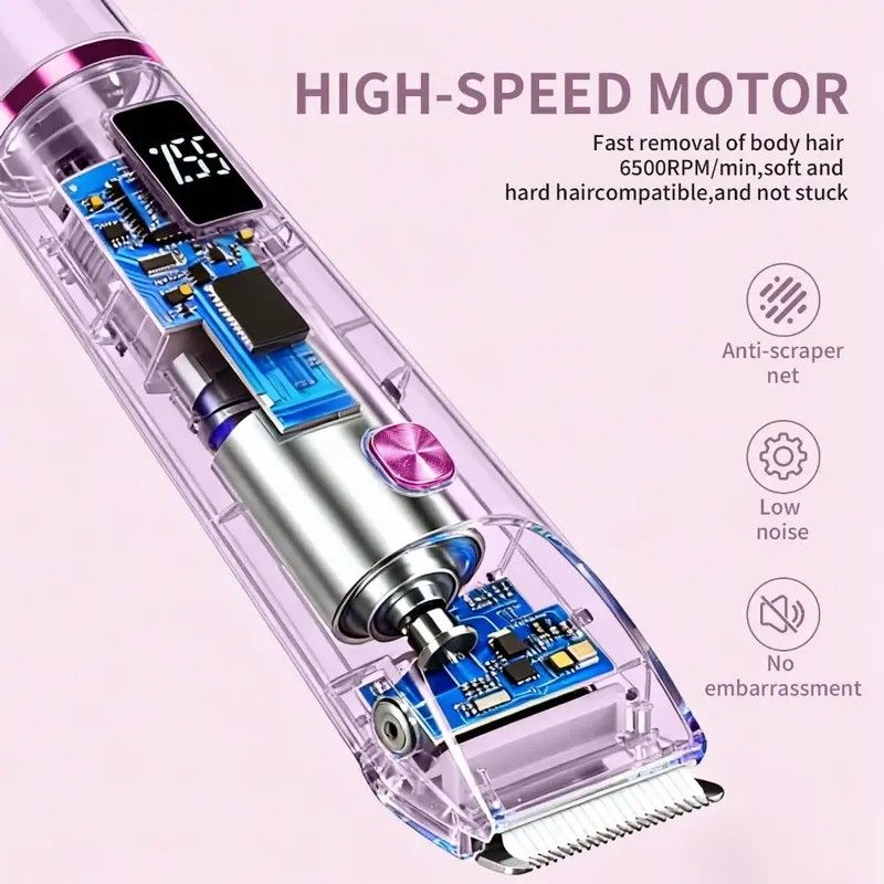 Women's Electric Dual Head Hair Remover – Double Ring Blade for Efficient Hair Removal, Fine Trimming Blade for Detailed Grooming, IPX7 Full Body Waterproof, Safe and Painless(purple) - Image 6