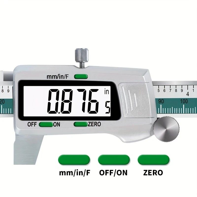 Stainless Steel Digital Caliper 150mm 6 Inch LCD Three Mode Metric Imperial Fractional One Touch Switch with Protective Case for Machinery DIY Precise Measurement - Image 5