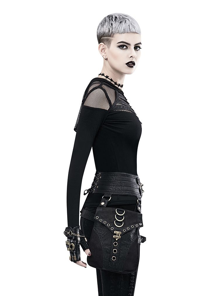 Steampunk PU Leather Waist Bag: Adjustable Waist Size with Rivet Detailing, Versatile as a Retro Leg Bag or Belt, Unisex for Motorcycle Riding and Stylish Outfits - Image 6