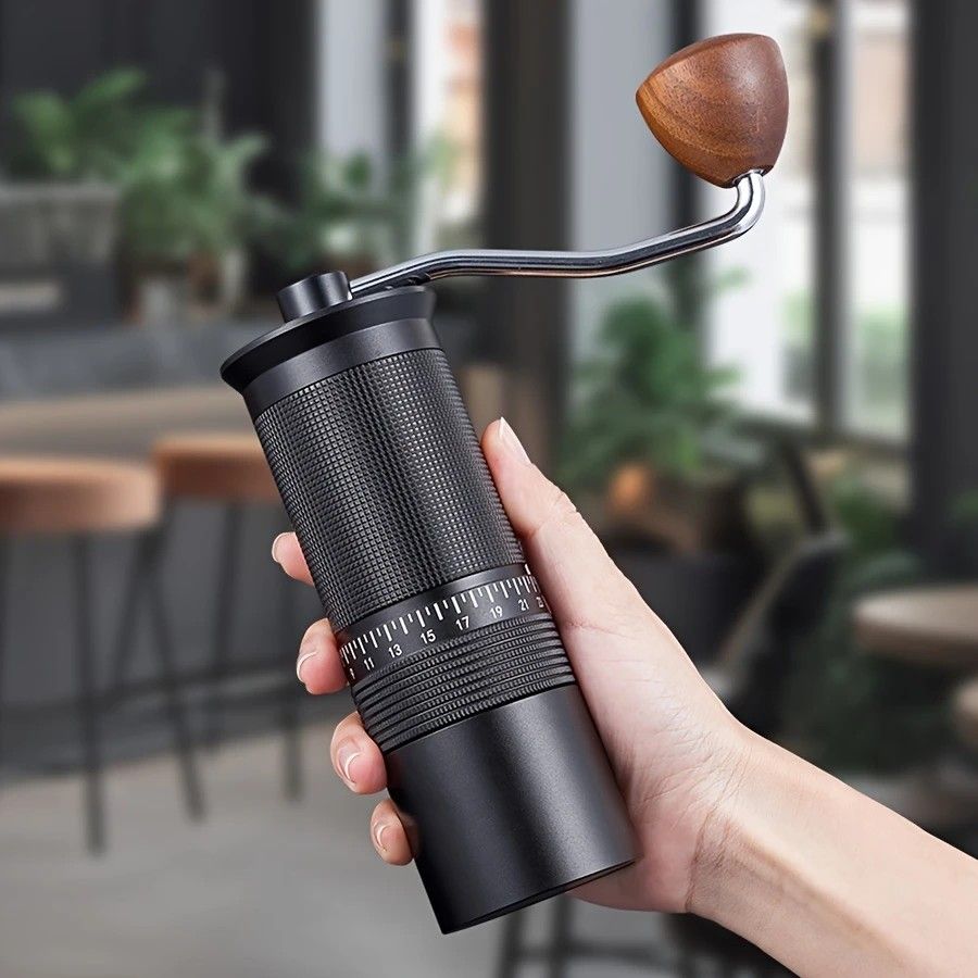 1-Pack, Manual Coffee Grinder, Hand Coffee Grinder with Built-in Digital Adjustable Setting, Black, Stainless Steel Conical Burr, Coffee Bean Grinder - Image 2