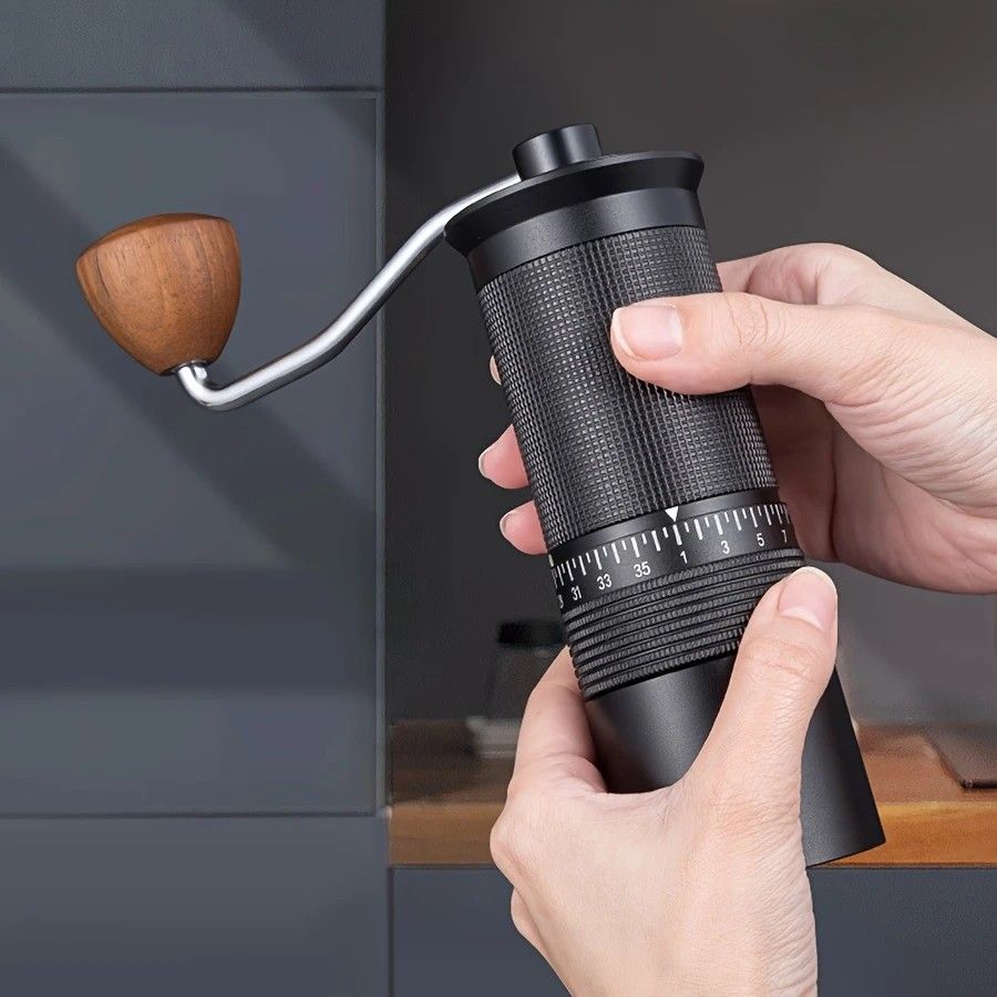1-Pack, Manual Coffee Grinder, Hand Coffee Grinder with Built-in Digital Adjustable Setting, Black, Stainless Steel Conical Burr, Coffee Bean Grinder - Image 3