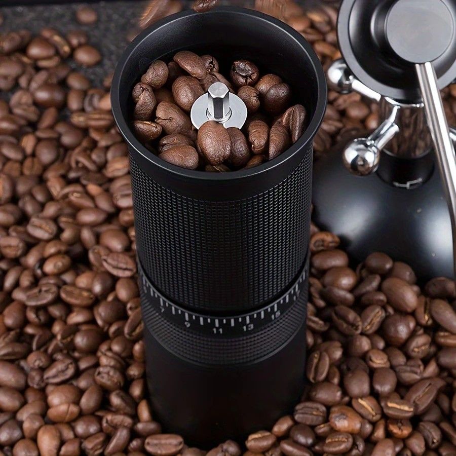 1-Pack, Manual Coffee Grinder, Hand Coffee Grinder with Built-in Digital Adjustable Setting, Black, Stainless Steel Conical Burr, Coffee Bean Grinder - Image 4