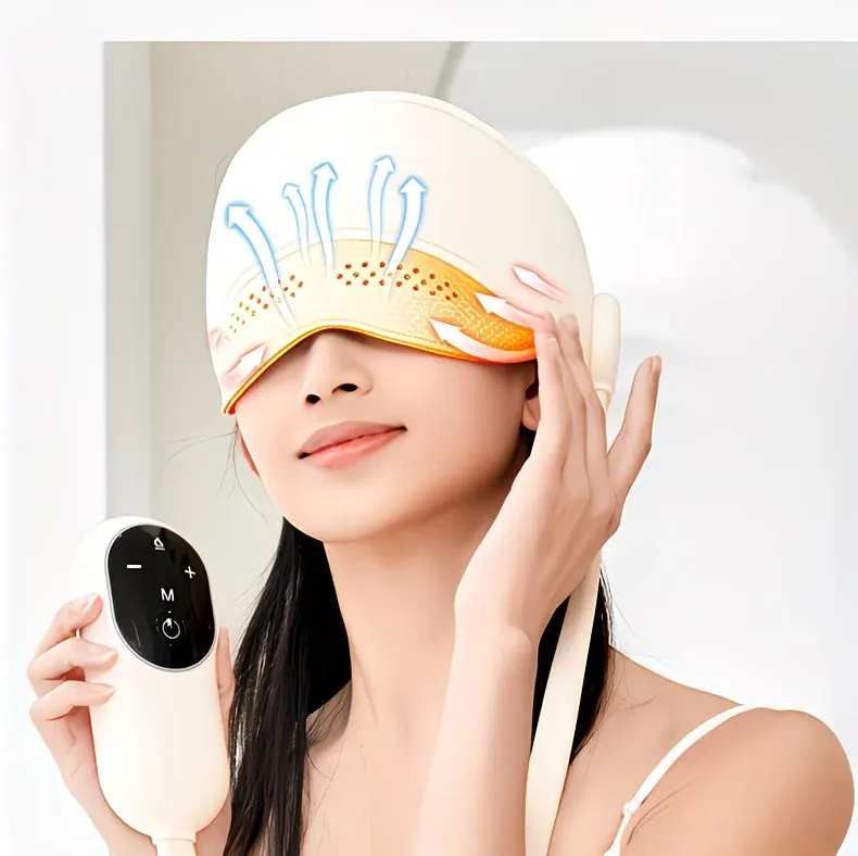 6-Zone Airbag Heat Therapy Head & Eye Massager: Precise Kneading Relaxes Neck and Head, Three-Level Constant Warmth Aids Sleep, Four Modes Switch Freely - Image 2