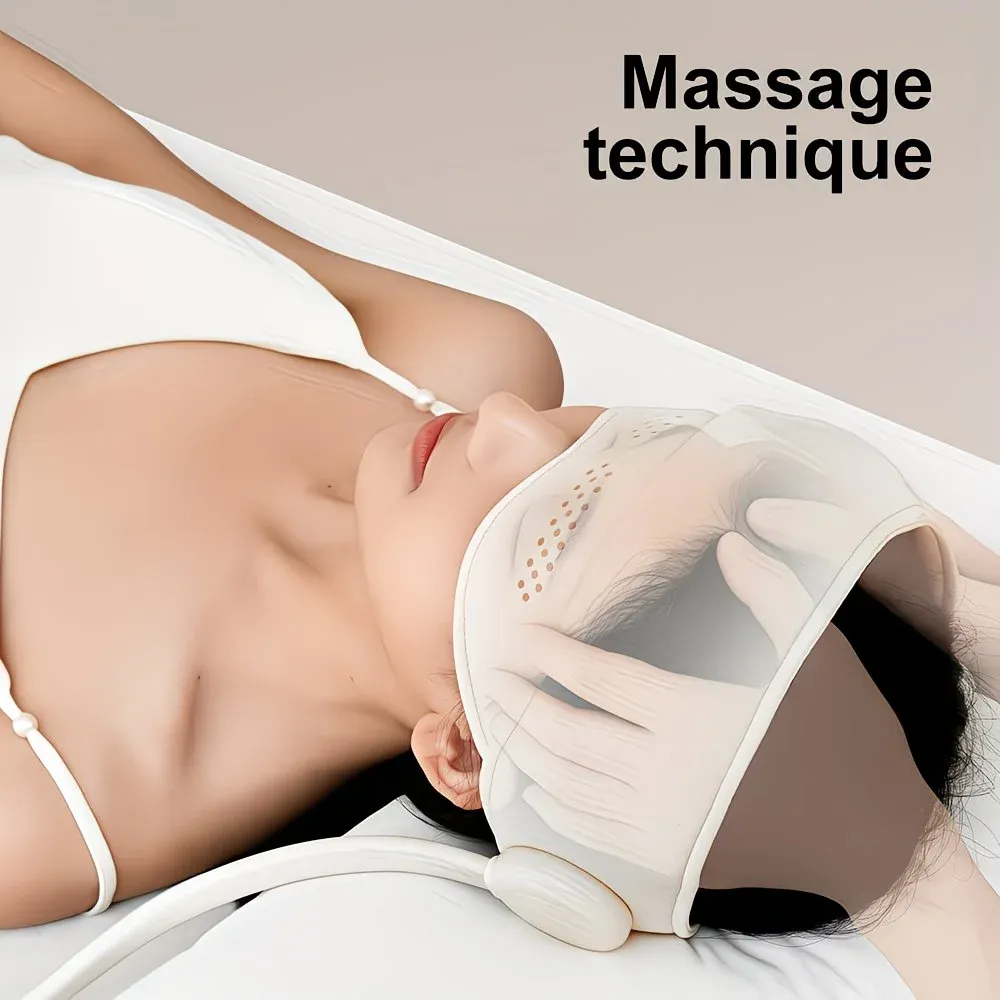 6-Zone Airbag Heat Therapy Head & Eye Massager: Precise Kneading Relaxes Neck and Head, Three-Level Constant Warmth Aids Sleep, Four Modes Switch Freely - Image 3