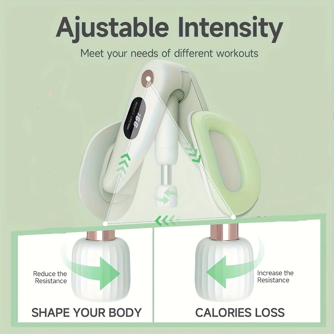 Smart Counting Buttocks and Leg Trainer. Adjustable resistance for precise activation of glute and inner thigh muscles. Features anti-slip design—your essential home fitness tool for body shaping, effortlessly tracking workout repetitions.（GREY) - Image 3