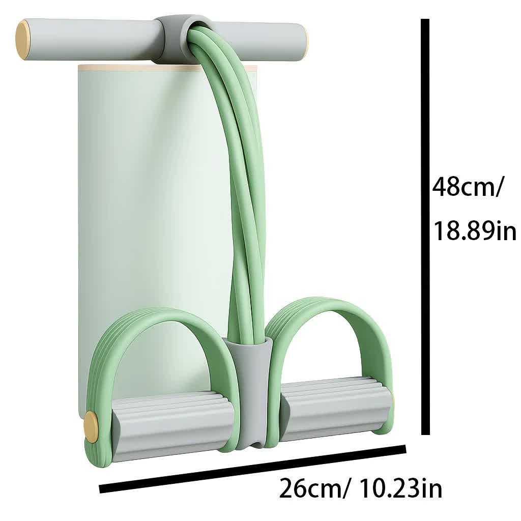 SKY blue Home-use six-tube resistance band with non-slip pedals and quiet rebound. Targets multiple muscle groups for full-body fat burning, shaping, and stretching. Portable and suitable for all. - Image 7