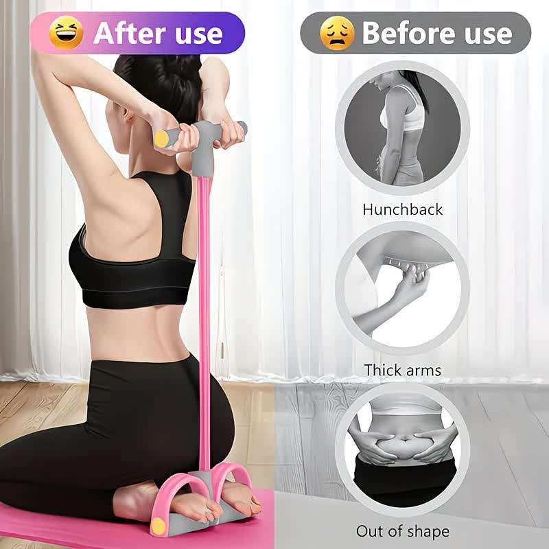 Home-use six-tube resistance band with non-slip pedals and quiet rebound. Targets multiple muscle groups for full-body fat burning, shaping, and stretching. Portable and suitable for all.Green - Image 3