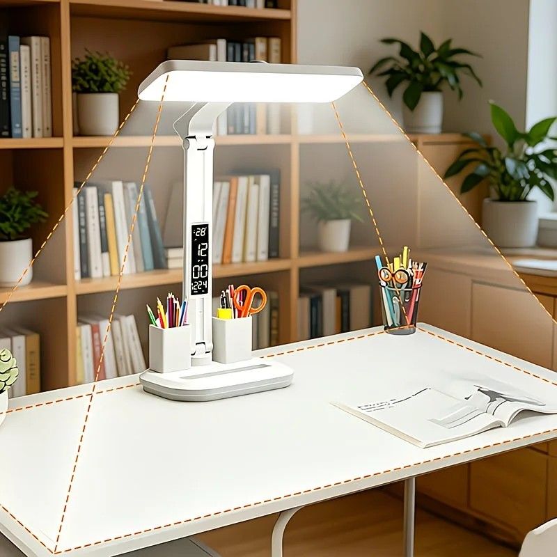Multifunctional Smart Eye Protection Desk Lamp, integrating lighting, digital display, and storage in one, with multi-angle adjustment, eye-friendly and practical./11 rechargeable 2000mah - Image 3