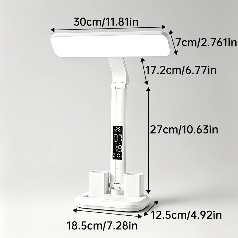 Multifunctional Smart Eye Protection Desk Lamp, integrating lighting, digital display, and storage in one, with multi-angle adjustment, eye-friendly and practical./11 rechargeable 2000mah - Image 5