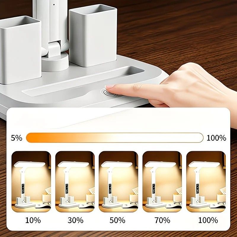 Multifunctional Smart Eye Protection Desk Lamp, integrating lighting, digital display, and storage in one, with multi-angle adjustment, eye-friendly and practical./11 rechargeable 2000mah - Image 8