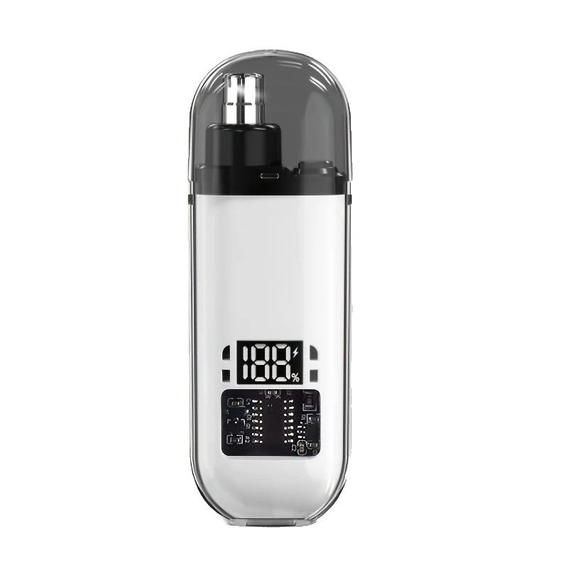 Electric nose hair trimmer, fashionable mini portable, wireless USB charging, suitable for both men and women, super easy-to-use nose hair trimmer.WHITE - Image 1