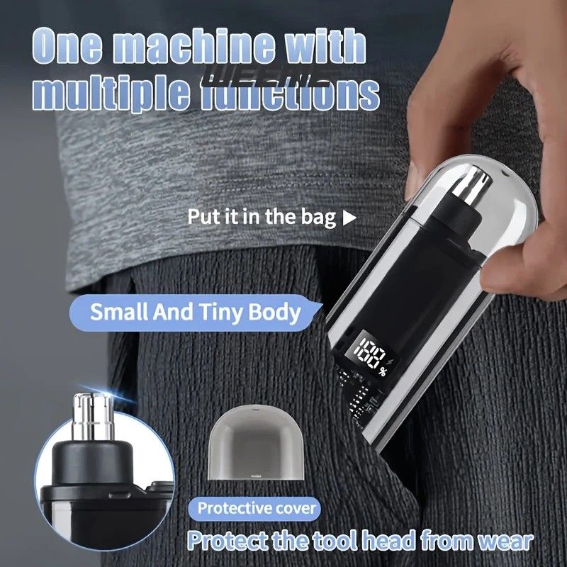 Electric nose hair trimmer, fashionable mini portable, wireless USB charging, suitable for both men and women, super easy-to-use nose hair trimmer.WHITE - Image 8