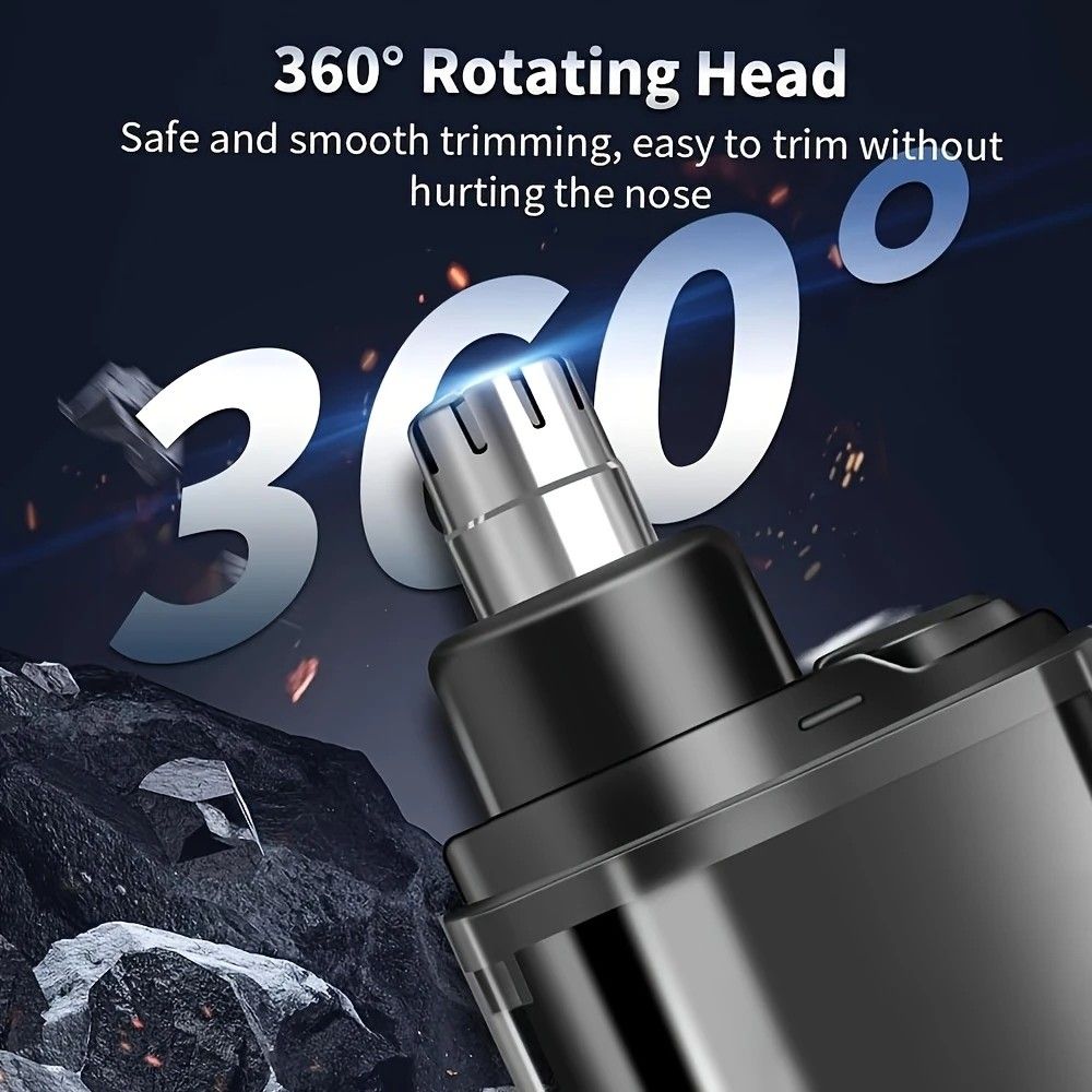 Electric nose hair trimmer, fashionable mini portable, wireless USB charging, suitable for both men and women, super easy-to-use nose hair trimmer.ORANGE - Image 4