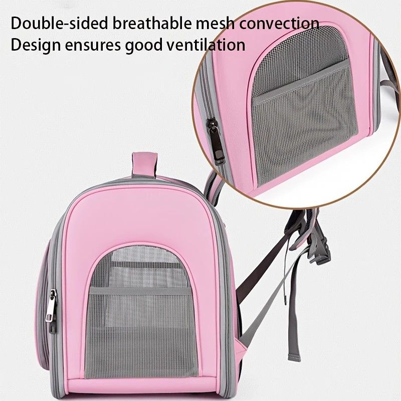 Pet Backpack Portable Transparent Foldable Comfort Design Hands-Free Travel for Cats Small Dogs(YELLOW) - Image 5