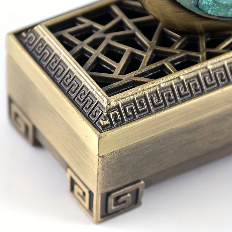 Swan Lake Double-Layer Incense Burner, Dual-Purpose Design, Deep Blue-Gold Swan, Auspicious Tea & Study Decoration - Image 7