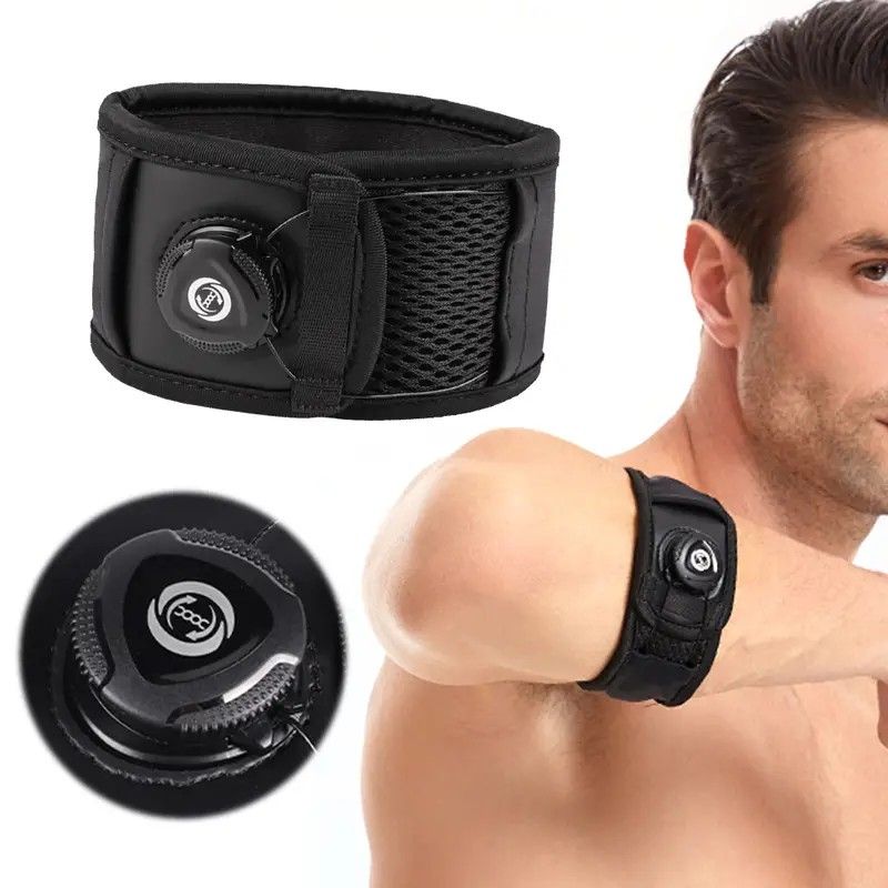 BOA Knob Elbow Brace | Adjustable Elastic Compression Support, Built-in Cushioning & Shock Absorption, Suitable for Baseball/Badminton/Tennis/Volleyball, Black Unisex - Image 2