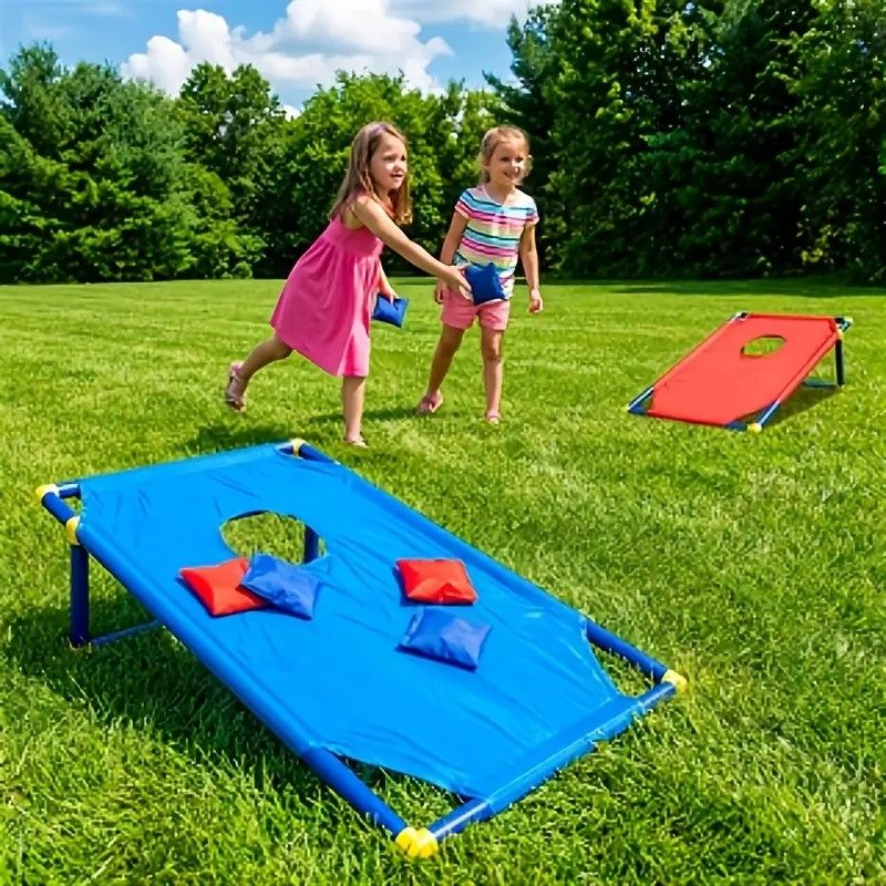 kids outdoor toys throwing game bean bag toss set foldable portable hand eye coordination educational toy family party camping interactive equipment red - Image 2