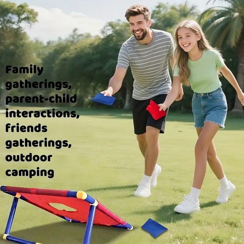 kids outdoor toys throwing game bean bag toss set foldable portable hand eye coordination educational toy family party camping interactive equipment red - Image 7
