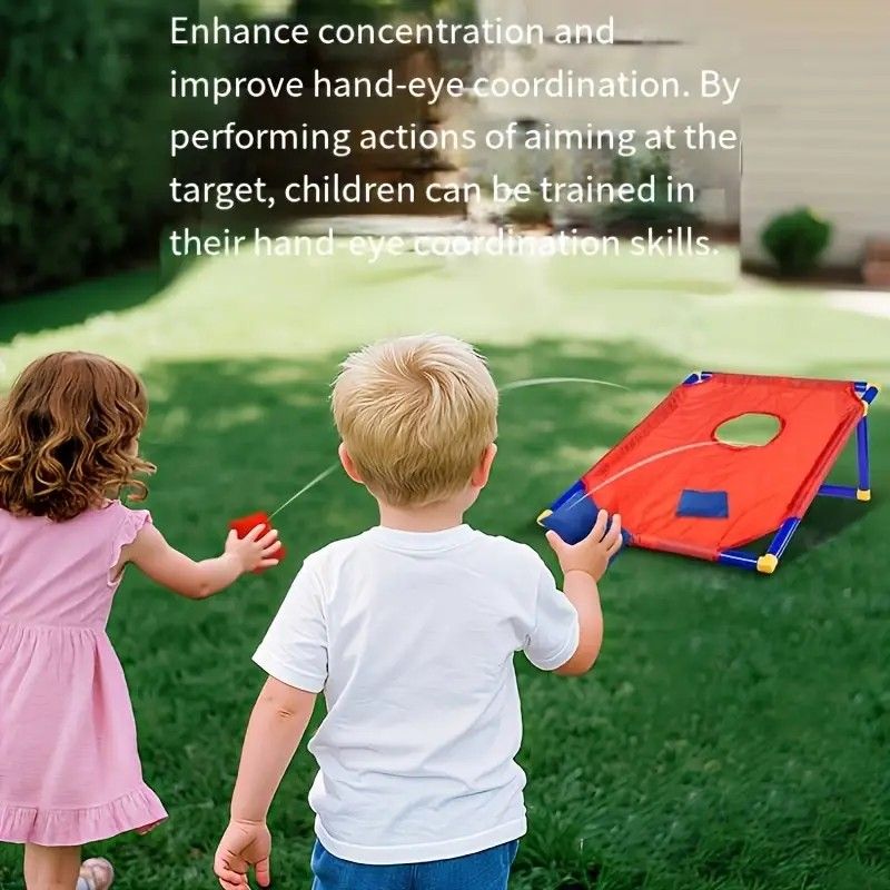kids outdoor toys throwing game bean bag toss set foldable portable hand eye coordination educational toy family party camping interactive equipment BLUE - Image 3
