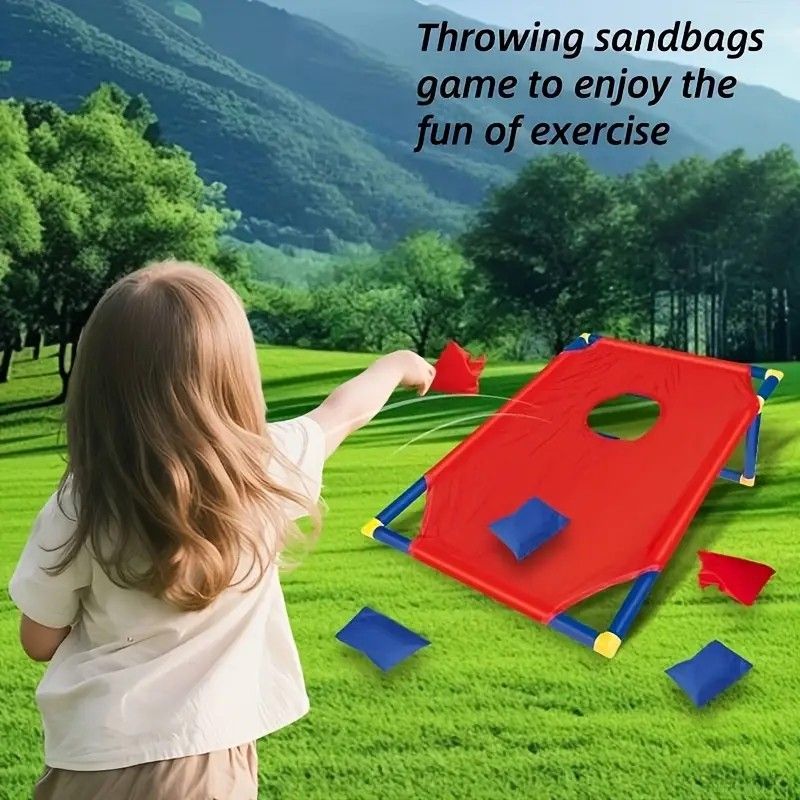kids outdoor toys throwing game bean bag toss set foldable portable hand eye coordination educational toy family party camping interactive equipment BLUE - Image 6