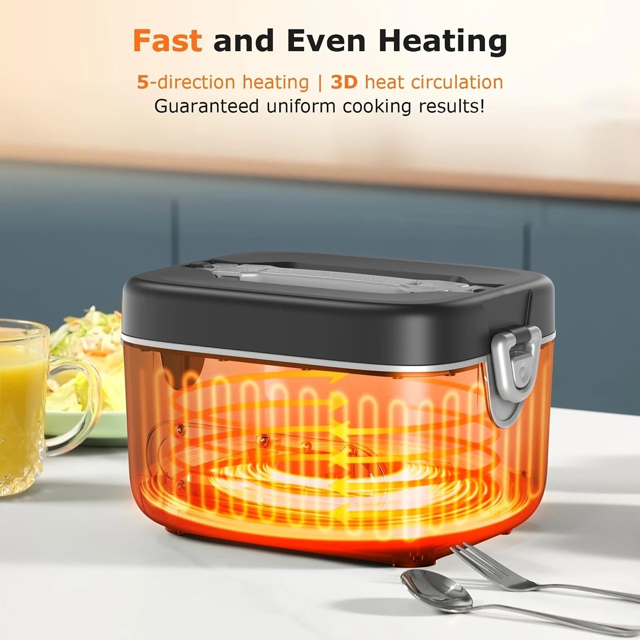 1.2L Electric Lunch Box 12000mAh Portable Food Warmer 5-Sided Heat Auto Temp AU - Image 5