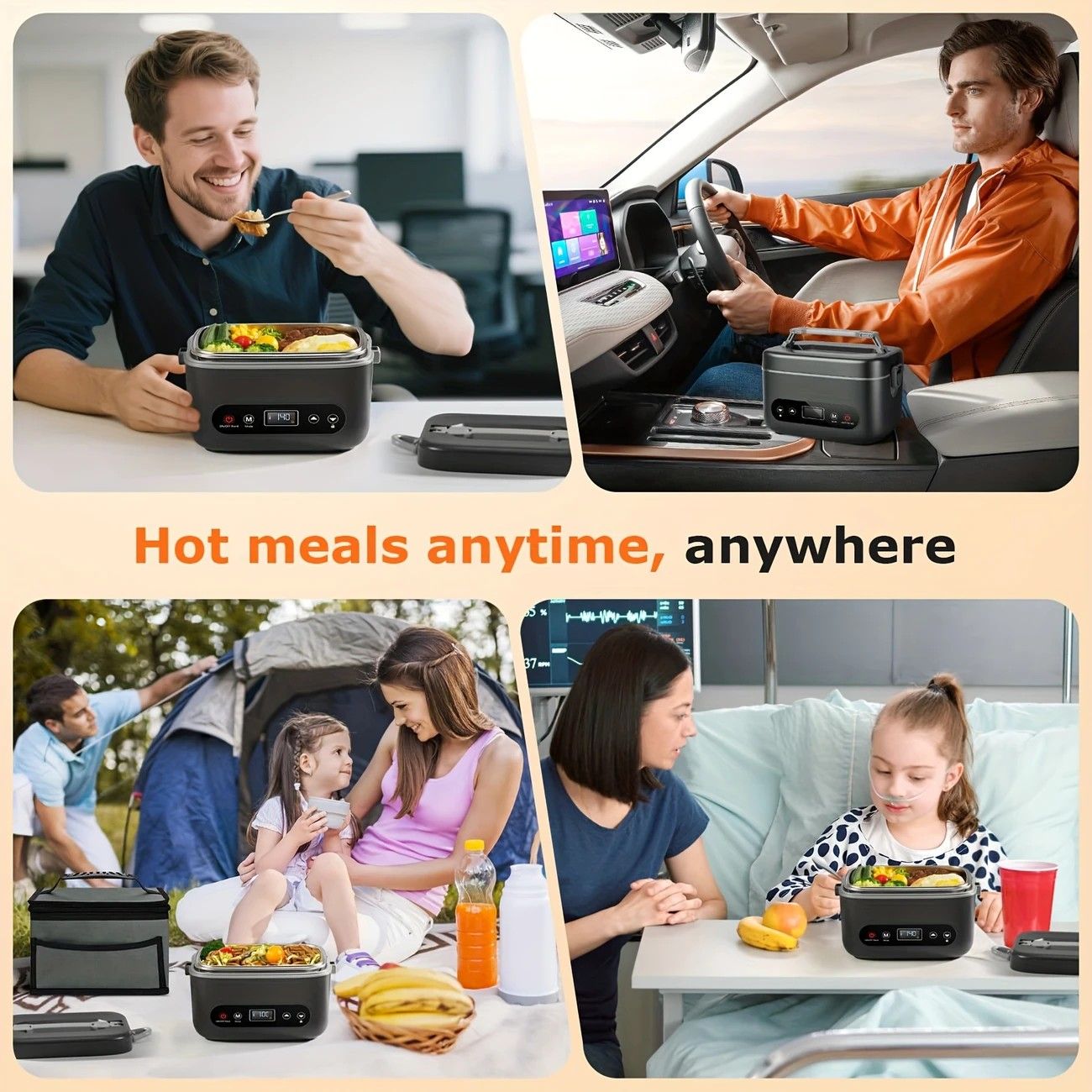 1.2L Electric Lunch Box 12000mAh Portable Food Warmer 5-Sided Heat Auto Temp AU - Image 8