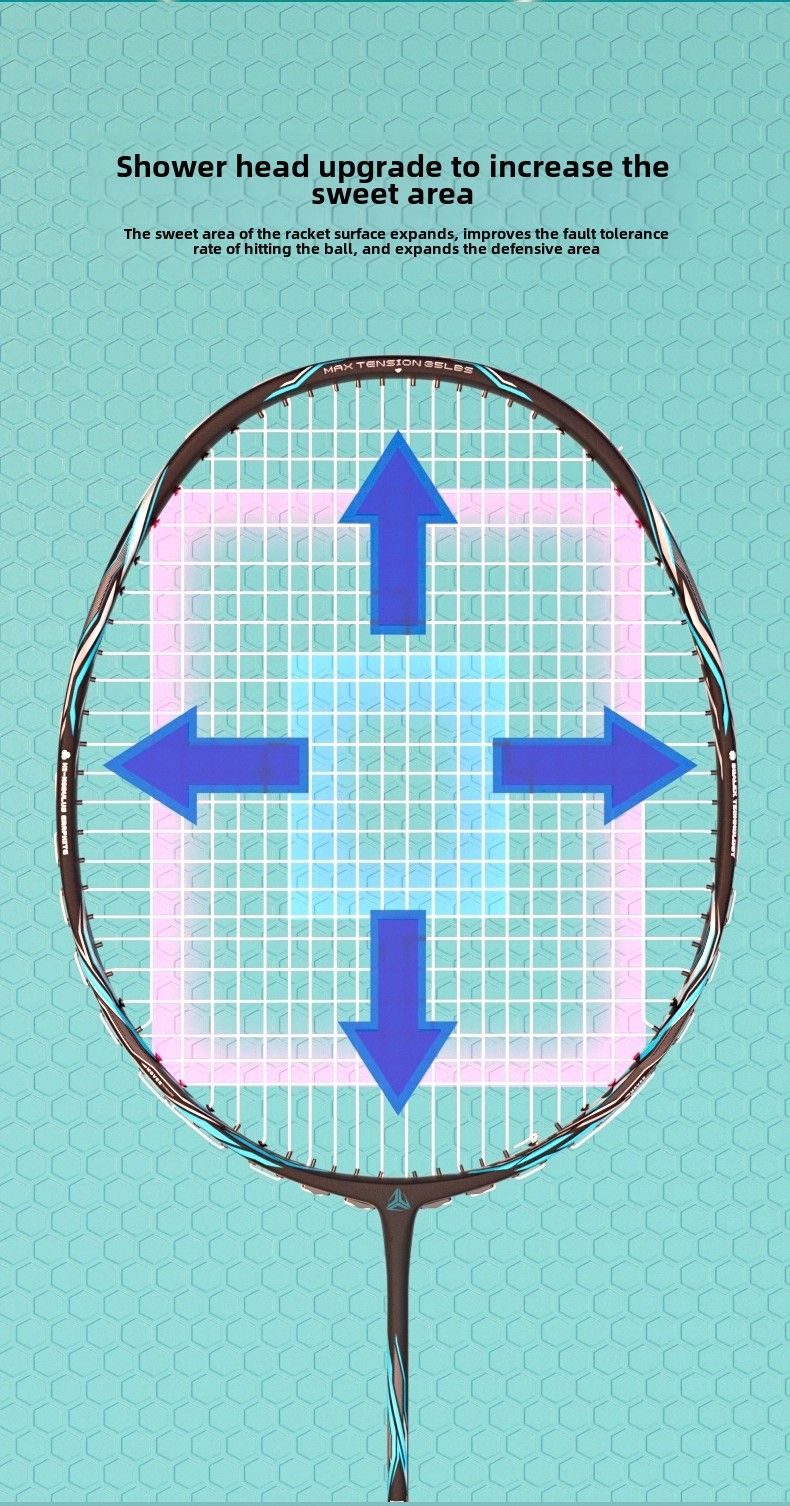 ESPER Explorer Fifth Generation Badminton Racket 58g 9U Full Carbon Fiber All-Around Fish Scale Shaft Double-Wall Inner Foaming Professional Match Training Racket(Phantom Ayabeni) - Image 7