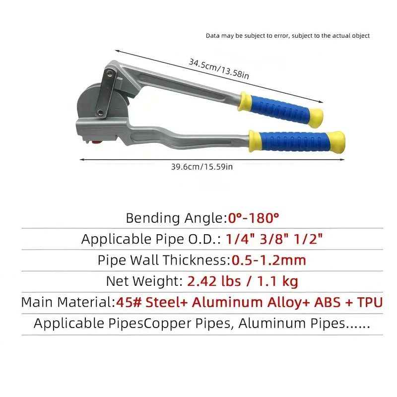 Multifunctional Manual Tube Bender, 0-180° Precision Bending, Compatible with Three Pipe Diameters, Effortless and Easy to Operate - Image 4