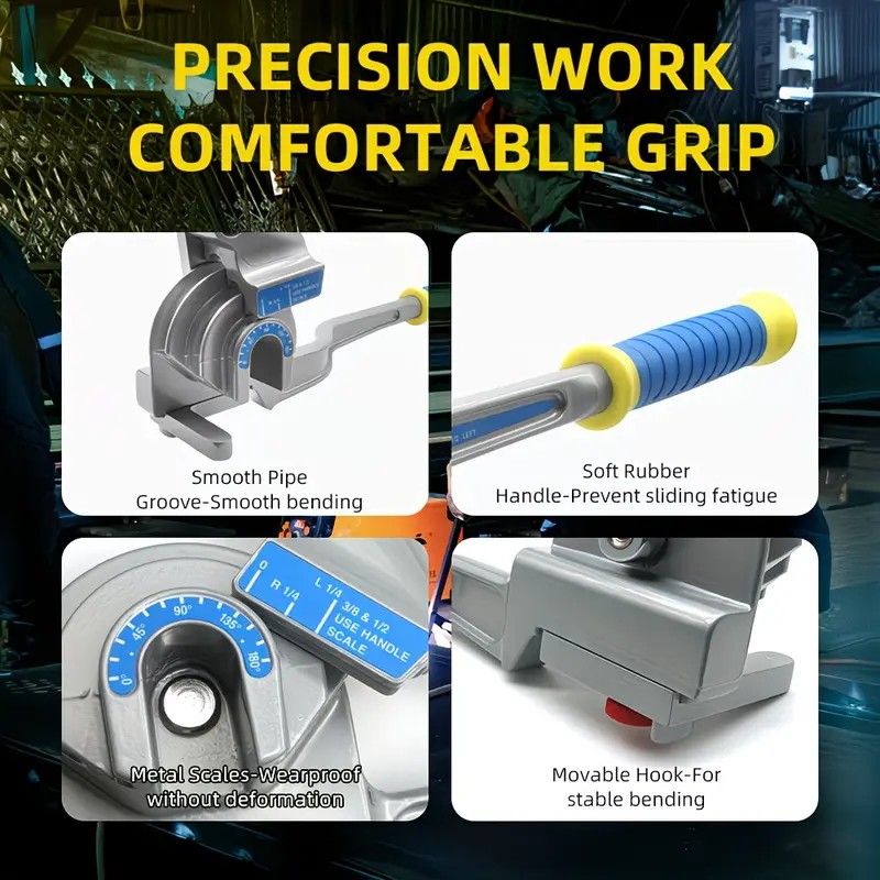 Multifunctional Manual Tube Bender, 0-180° Precision Bending, Compatible with Three Pipe Diameters, Effortless and Easy to Operate - Image 5