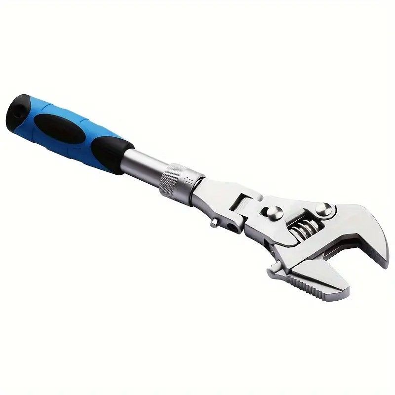 10-inch Telescoping Ratcheting Adjustable Wrench, 180-Degree Swivel Multi-Function Pipe Tool, Hardware & Emergency Repair Tool - Image 5