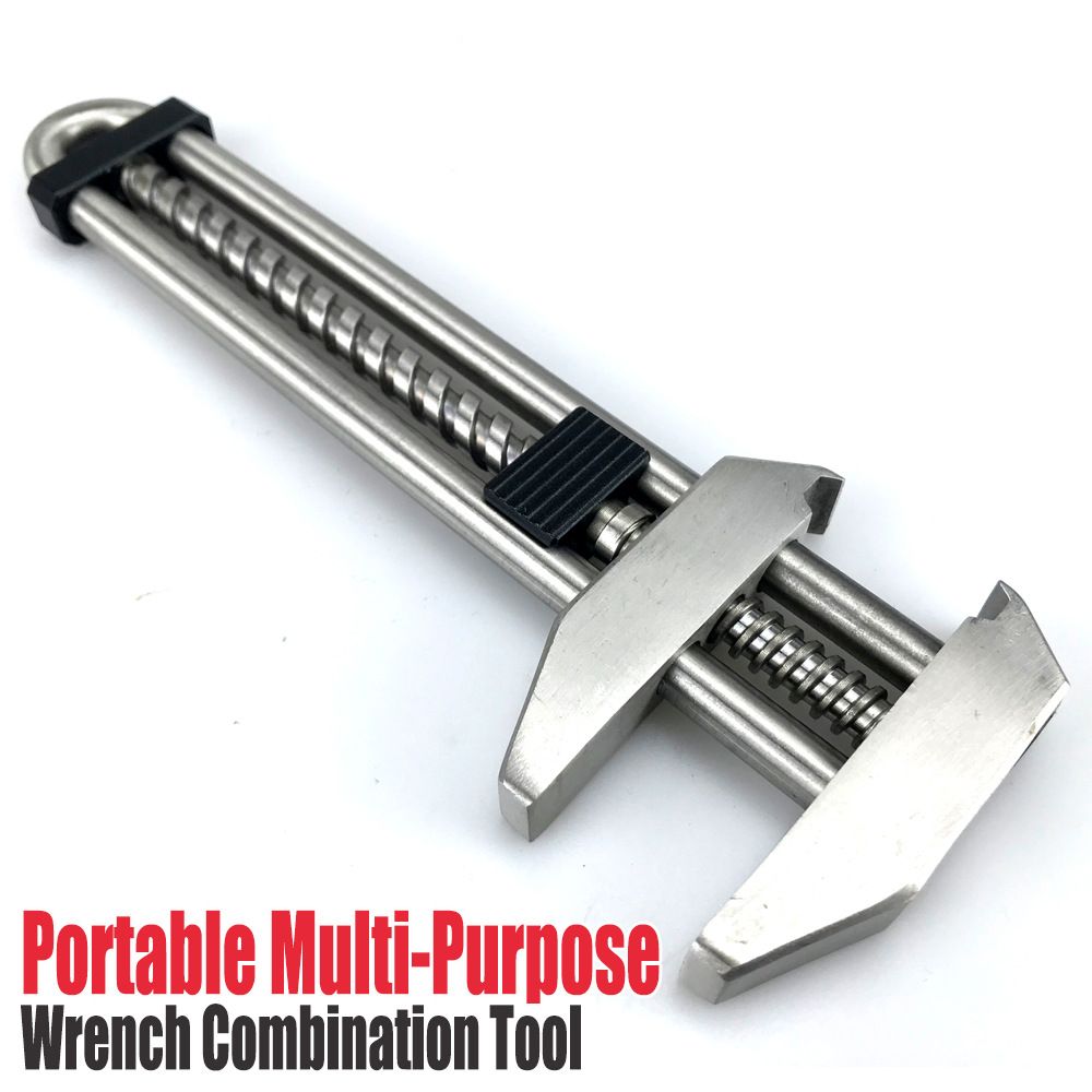 Multitool Adjustable Wrench – Portable Stainless Steel Multi-Function Wrench with Bottle Opener, Hammer & Box Cutter, Survival & EDC Tool - Image 3