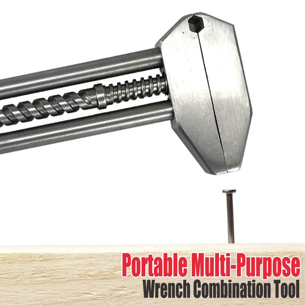 Multitool Adjustable Wrench – Portable Stainless Steel Multi-Function Wrench with Bottle Opener, Hammer & Box Cutter, Survival & EDC Tool - Image 5