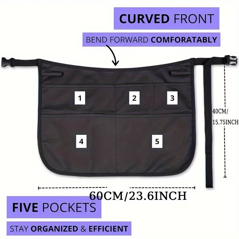 Multi-Pocket Breathable Half Apron | Efficient Tool Waist Pack for Makeup Artists, Gardeners, and Hairdressers - Image 5