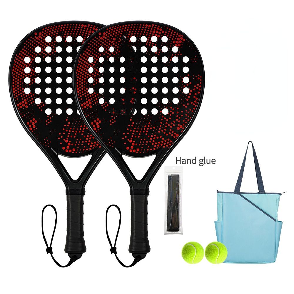 Padel Racket Carbon Fiber Lightweight Control EVA Core | Comfort Grip for Beginner & Intermediate Players（Double beat of red and black wave points） - Image 1