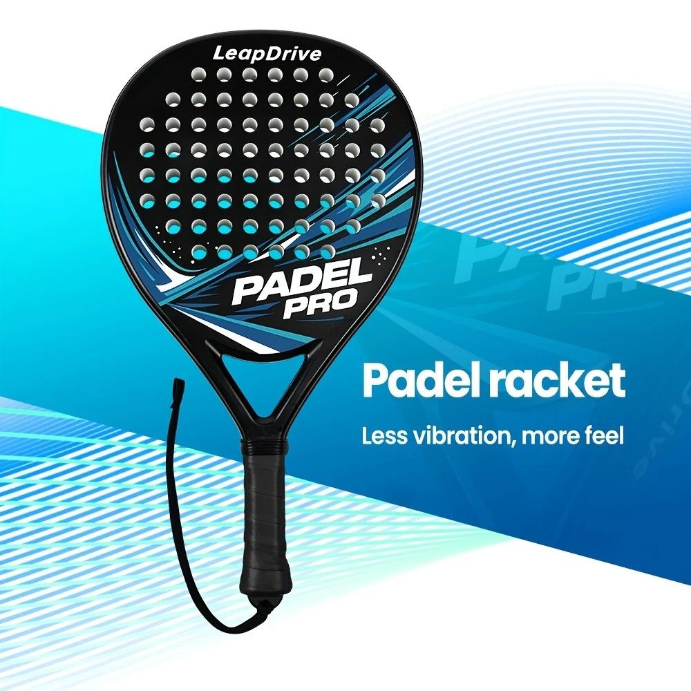 Padel Racket Carbon Fiber Lightweight Control EVA Core | Comfort Grip for Beginner & Intermediate Players（Double beat of red and black wave points） - Image 6