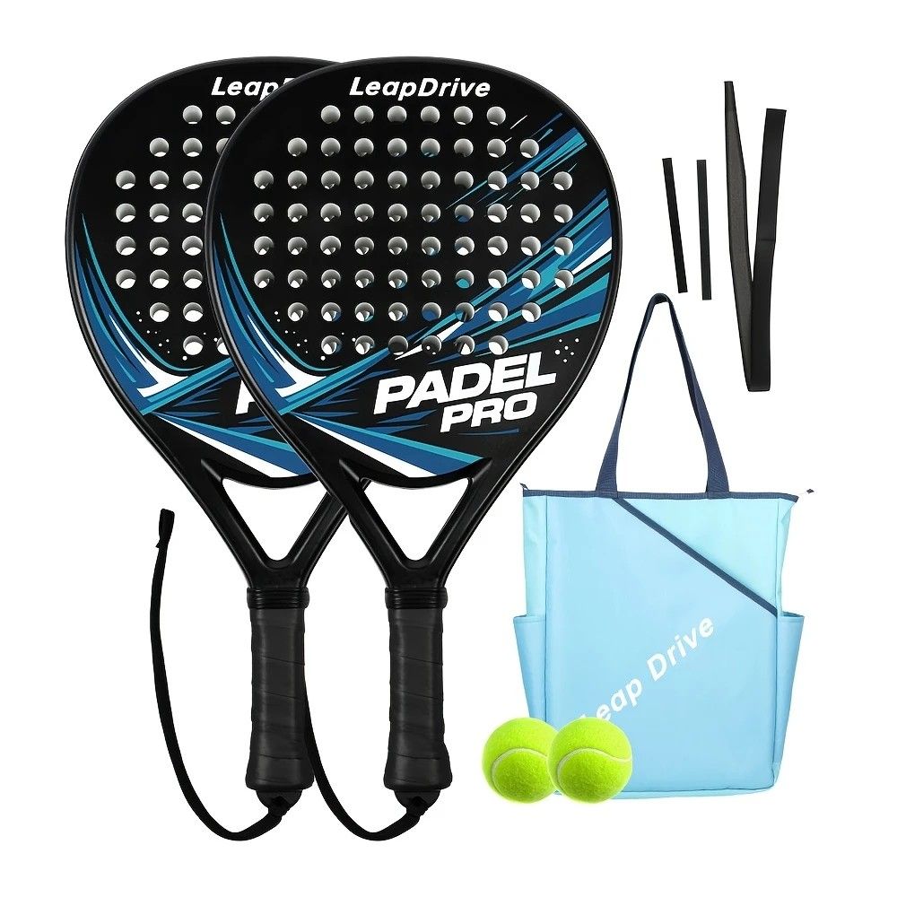 Padel Racket Carbon Fiber Lightweight Control EVA Core | Comfort Grip for Beginner & Intermediate Players（Double beat of red and black wave points） - Image 8