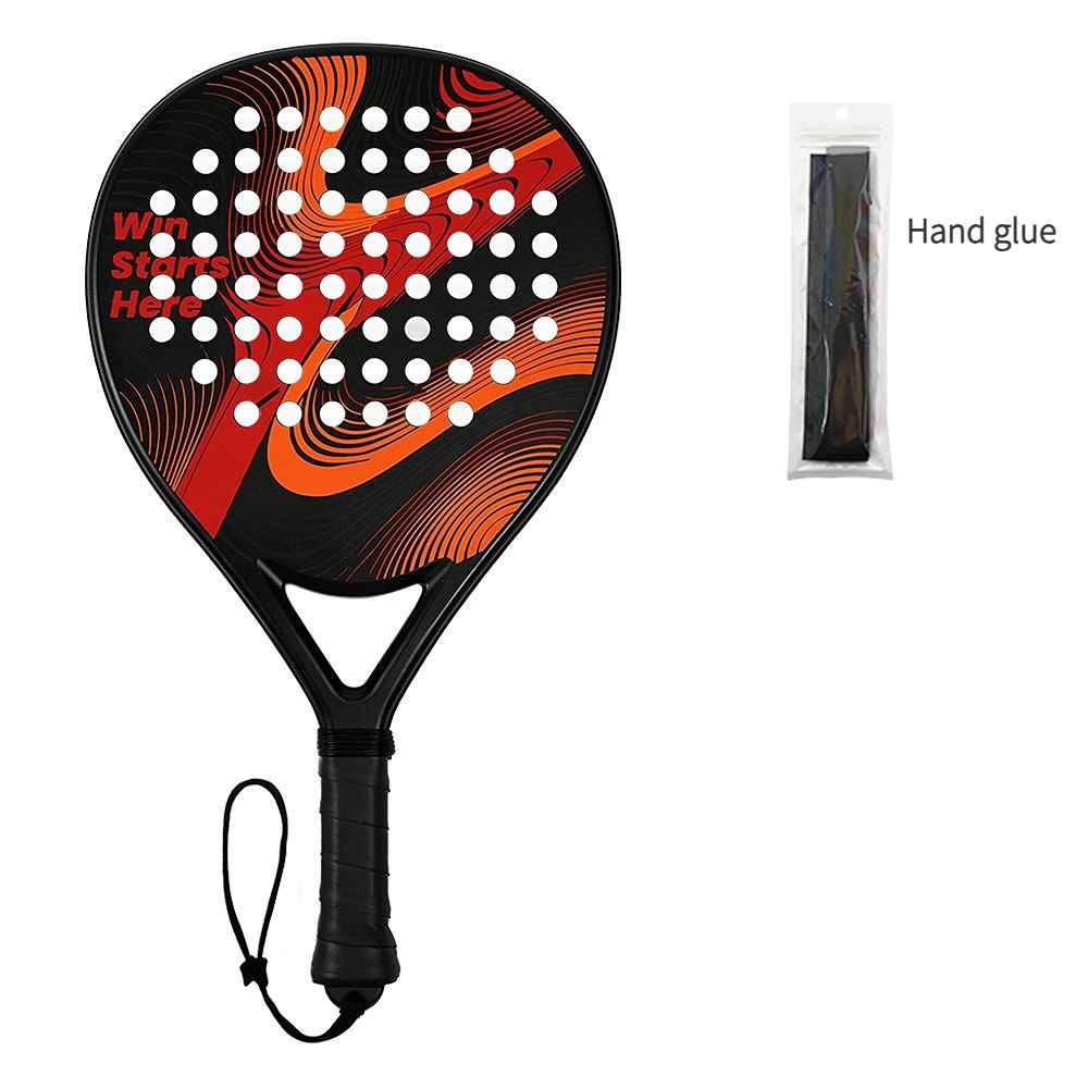 Padel Racket Carbon Fiber Lightweight Control EVA Core | Comfort Grip for Beginner & Intermediate Players（Orange-red wave single shot） - Image 1