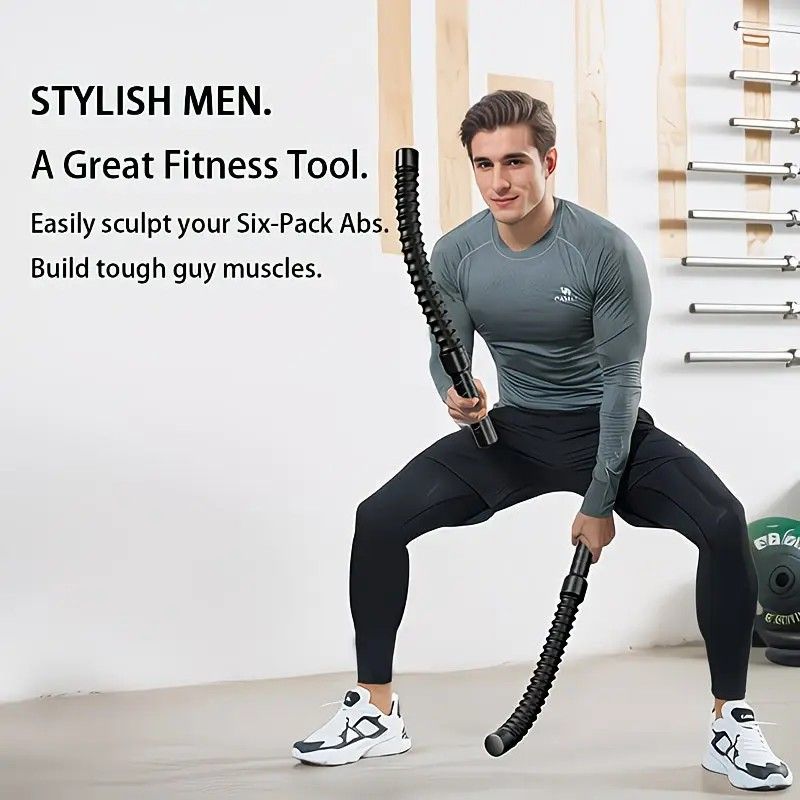 2PCS Wireless Battle Rope Fitness Stick, Strong Spring Resistance, Full Body Muscle Sculpting, Anti-Slip and Durable, Indoor and Outdoor Use, Essential for Body Shaping - Image 1