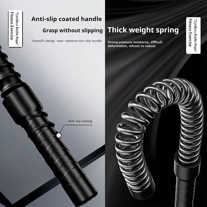 2PCS Wireless Battle Rope Fitness Stick, Strong Spring Resistance, Full Body Muscle Sculpting, Anti-Slip and Durable, Indoor and Outdoor Use, Essential for Body Shaping - Image 4