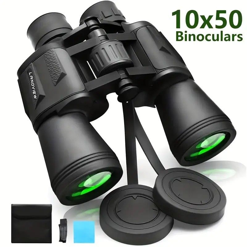 10x50 HD Binoculars - Wide Angle Large Eyepiece - Night Vision for Birdwatching Hiking Concerts - Lightweight & Portable（Black blade） - Image 1