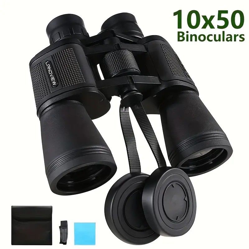 10x50 HD Binoculars - Wide Angle Large Eyepiece - Night Vision for Birdwatching Hiking Concerts - Lightweight & Portable(Orange handwheel) - Image 3