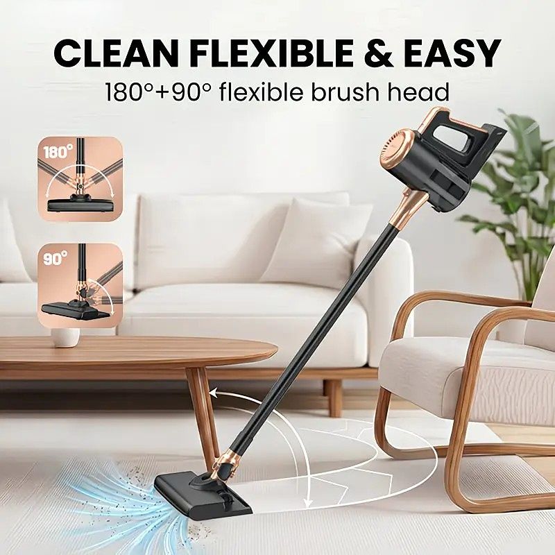 4-in-1 cordless vacuum cleaner, 50000RPM motor, 10000Pa suction, 180° rotating brush head, dual speed settings, lightweight and convenient./purple - Image 4