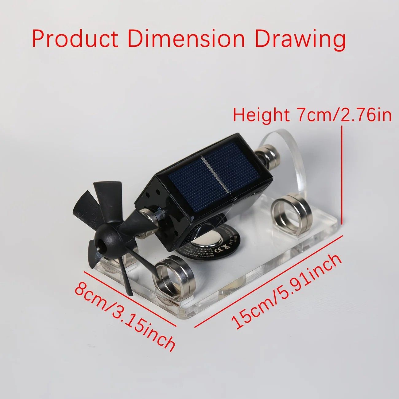 Magnetic levitation solar ornament, zero power consumption anti-gravity rotation, light luxury desktop decoration, full of tech appeal, perfect for gifting or personal use. - Image 3