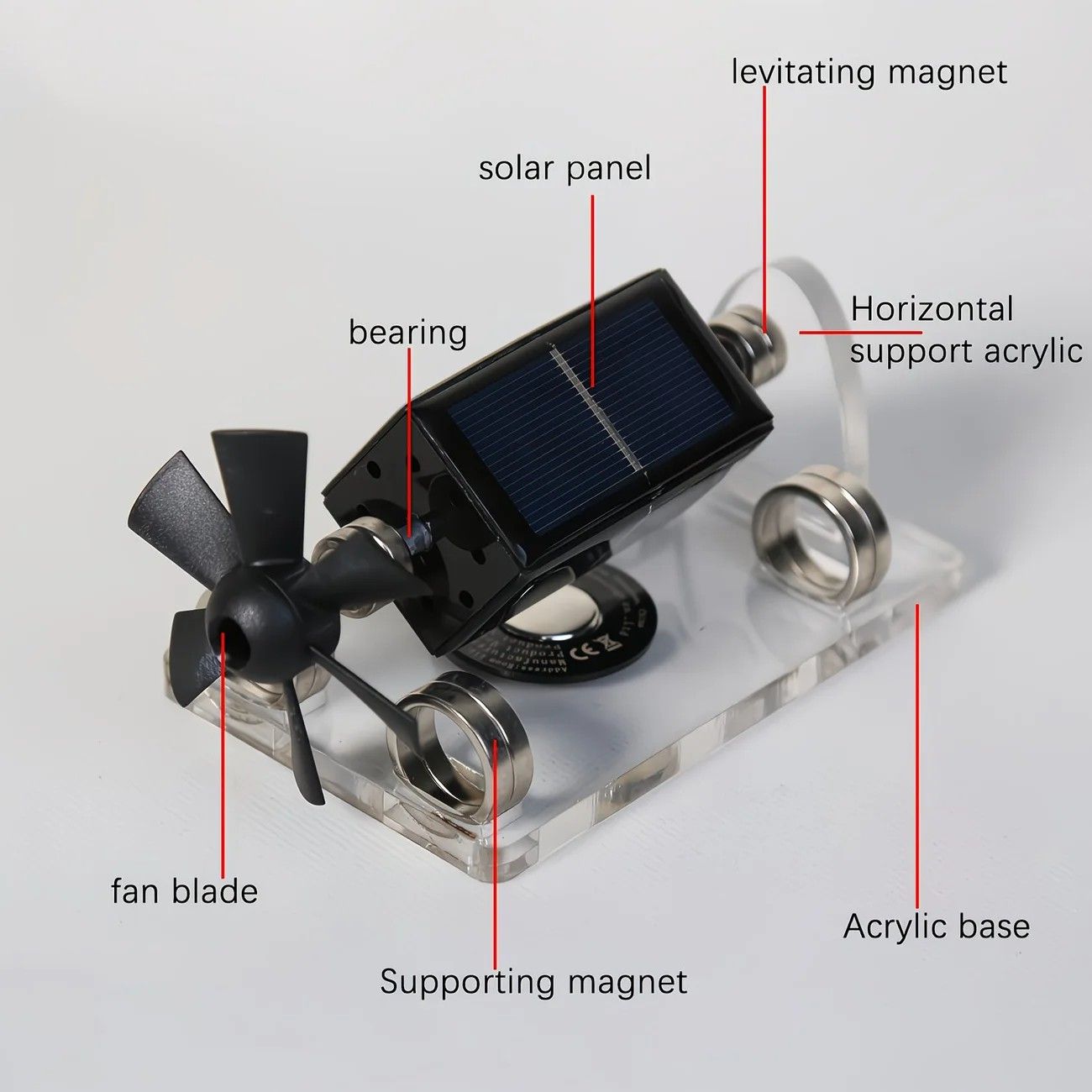 Magnetic levitation solar ornament, zero power consumption anti-gravity rotation, light luxury desktop decoration, full of tech appeal, perfect for gifting or personal use. - Image 6