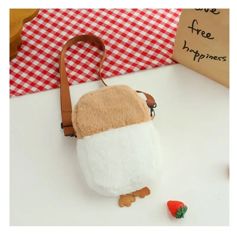 Goo Goo Chicken crossbody bag, short plush, cute and quirky, compact yet spacious, a must-have for stylish outings. - Image 7