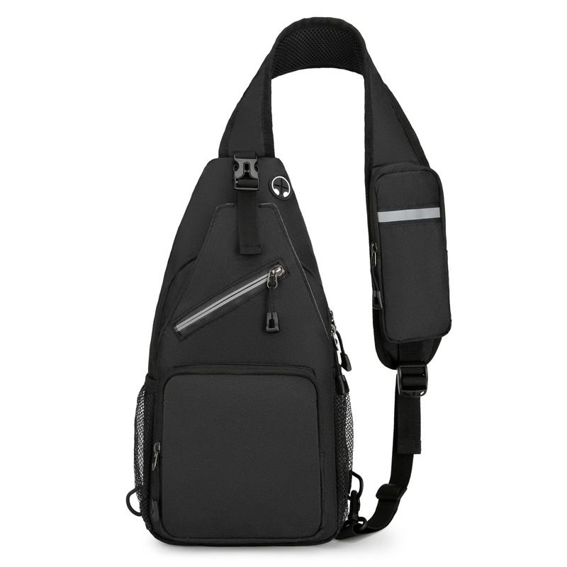 New Men's Chest Bag Lightweight Oxford Crossbody, Water-Resistant Durable Anti-Burden Shoulder Pack, Minimalist Casual Commute Cycling Sports Sling Bag(BLACK) - Image 1