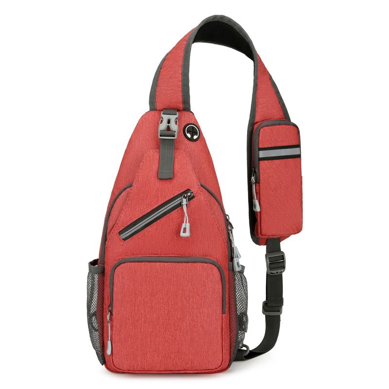 New Men's Chest Bag Lightweight Oxford Crossbody, Water-Resistant Durable Anti-Burden Shoulder Pack, Minimalist Casual Commute Cycling Sports Sling Bag(RED) - Image 1