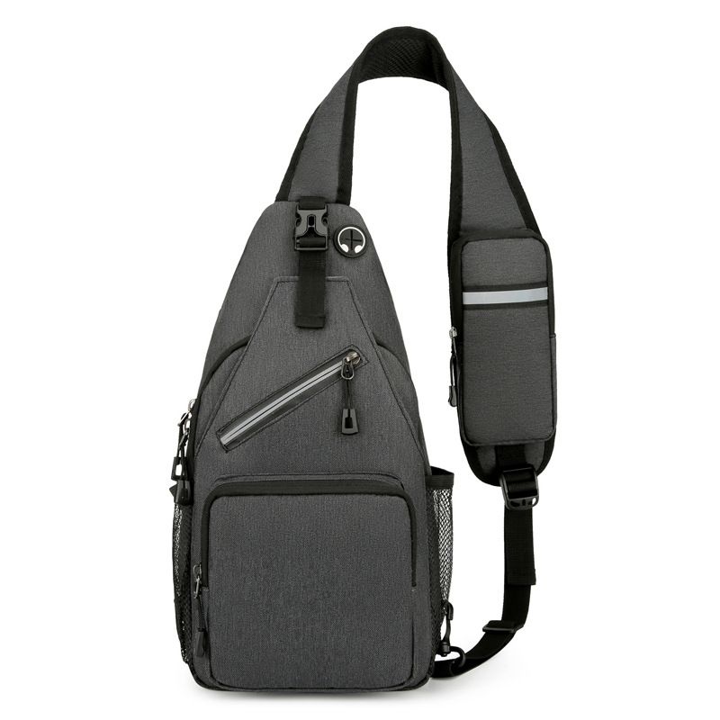 New Men's Chest Bag Lightweight Oxford Crossbody, Water-Resistant Durable Anti-Burden Shoulder Pack, Minimalist Casual Commute Cycling Sports Sling Bag（Dark grey） - Image 1